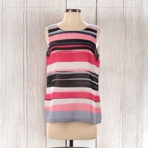Kasper Sleeveless Stripe Blouse l SIZE S